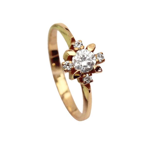 Золотое кольцо с&nbsp;фианитом