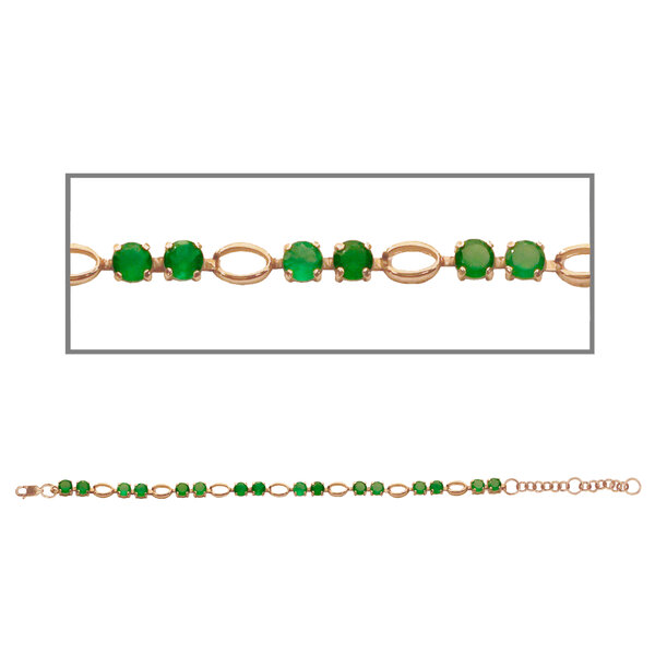 Золотой браслет с агатом зеленым