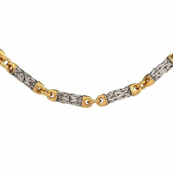 Серебряная цепь с позолотой