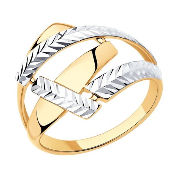 Серебряное кольцо с позолотой