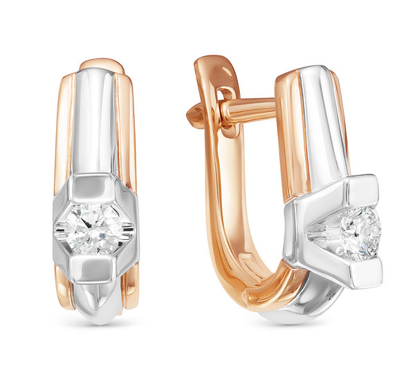 Золотые серьги с&nbsp;бриллиантом