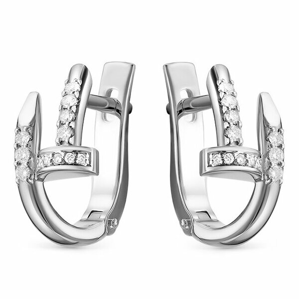 Золотые серьги с&nbsp;бриллиантом