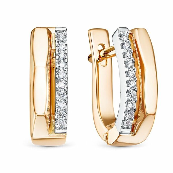 Золотые серьги с&nbsp;бриллиантом