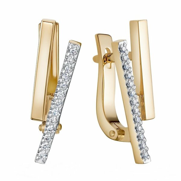 Золотые серьги с&nbsp;бриллиантом