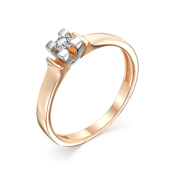 Золотое кольцо помолвочное с бриллиантом