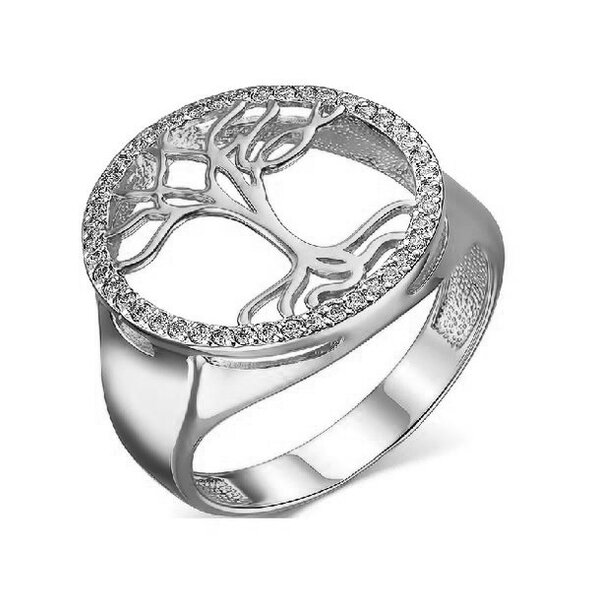 Купить изделие Серебряное кольцо с цирконием к1385 — Самоцветы Плюс