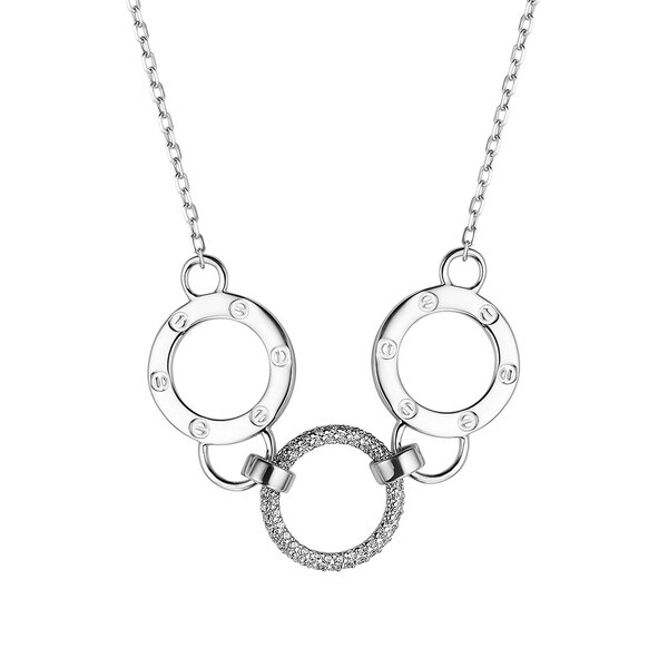 Серебряное колье с цирконием