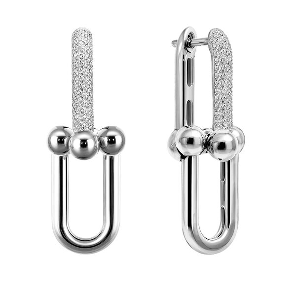 Серебряные серьги с&nbsp;фианитом