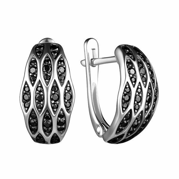 Серебряные серьги с&nbsp;фианитом