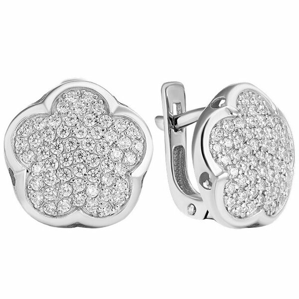 Серебряные серьги с&nbsp;фианитом