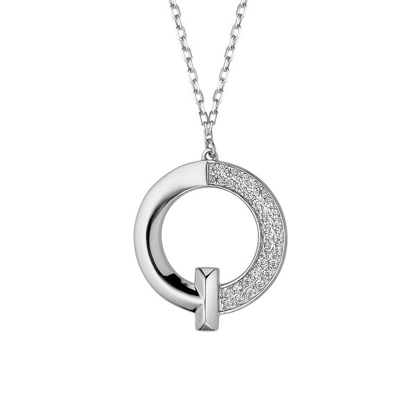Серебряное колье с&nbsp;фианитом