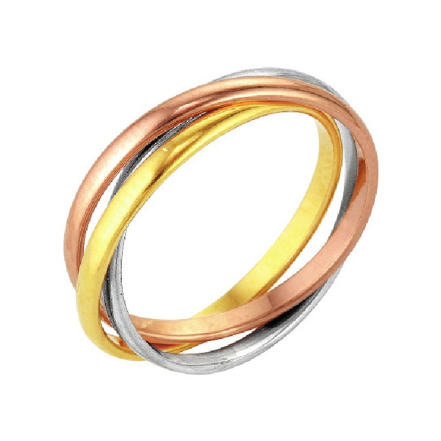 Серебряное обручальное кольцо с позолотой