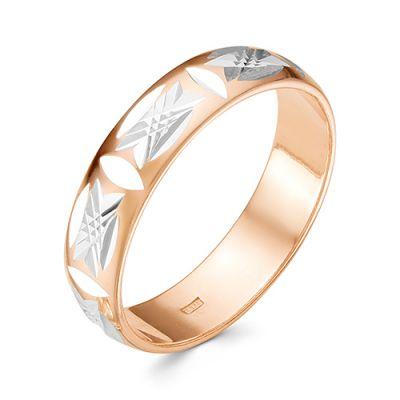 Серебряное обручальное кольцо с позолотой
