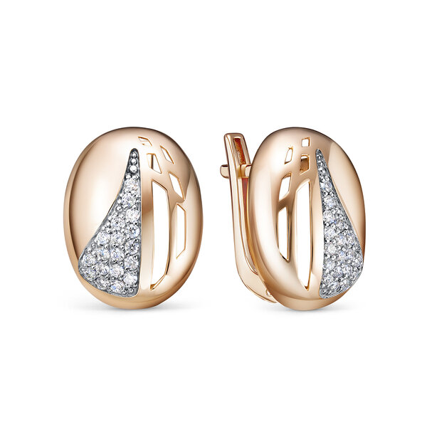 Золотые серьги с&nbsp;фианитом