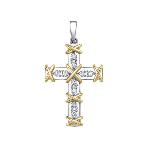 Золотой крест с бриллиантом