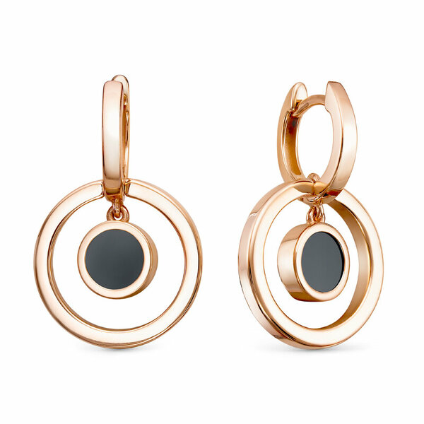 Золотые серьги с&nbsp;ониксом