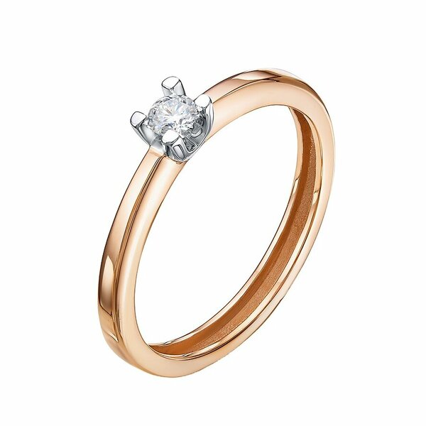 Золотое кольцо помолвочное с&nbsp;бриллиантом