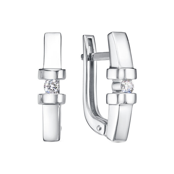 Золотые серьги с&nbsp;бриллиантом