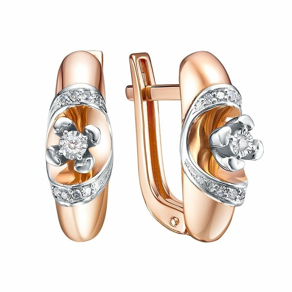 Золотые серьги с&nbsp;бриллиантом