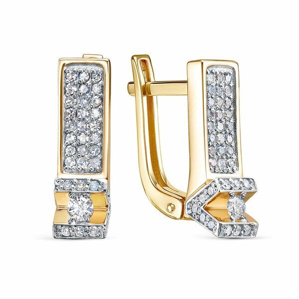 Золотые серьги с&nbsp;бриллиантом