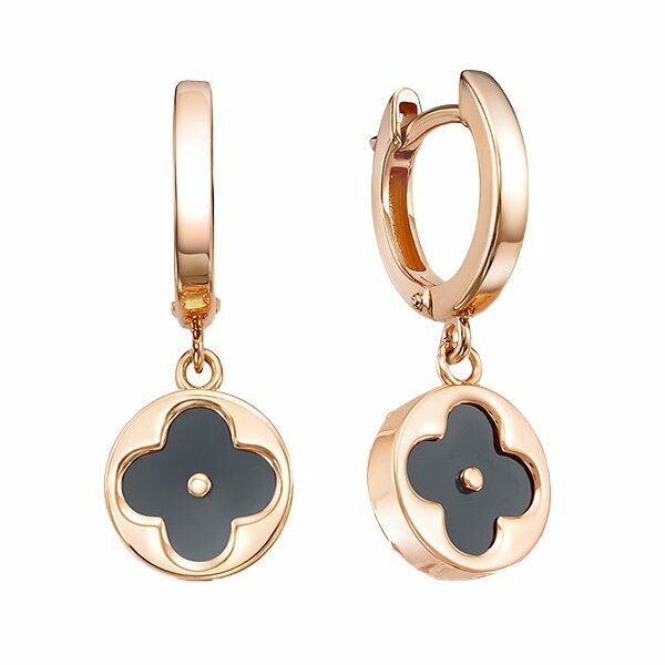 Золотые серьги с&nbsp;ониксом