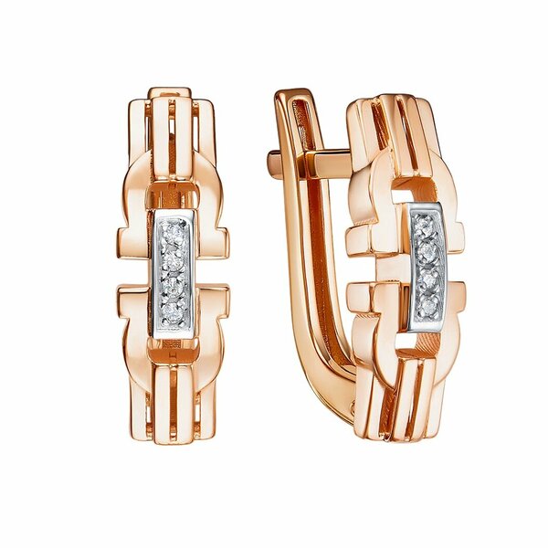 Золотые серьги с&nbsp;фианитом