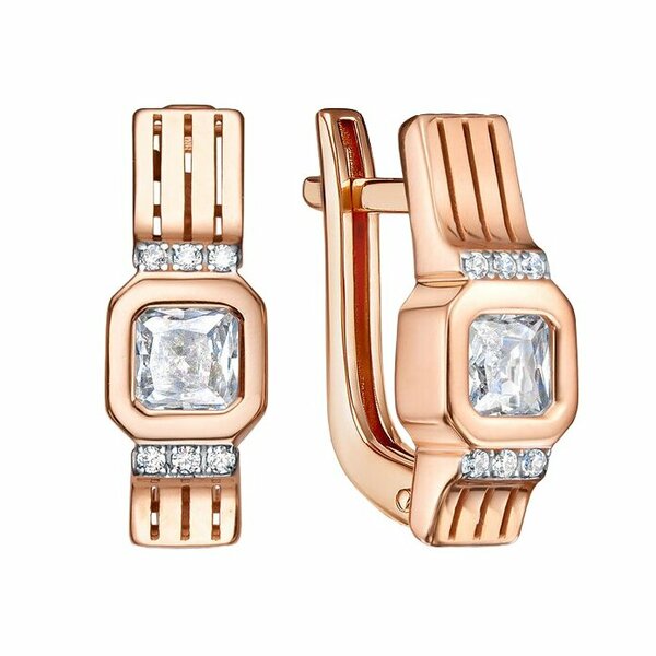 Золотые серьги с&nbsp;фианитом