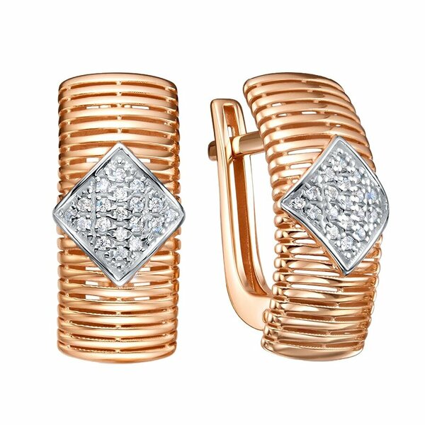 Золотые серьги с&nbsp;фианитом