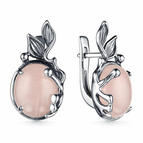 Серебряные серьги с кунцитом