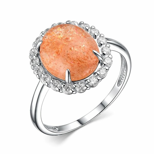 Серебряное кольцо с&nbsp;солнечником и&nbsp;фианитом